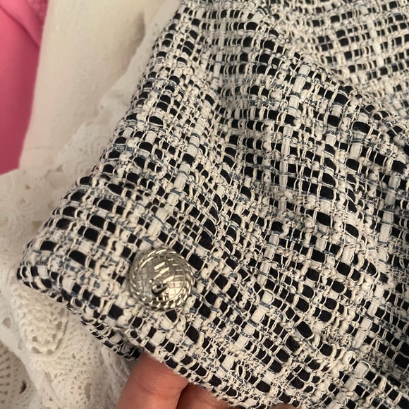 🌚💙NEW WITH TAGS💙🌚 Maje Retrola Drawstring Tweed Dress size 36 US 2/4 - Picture 7 of 11